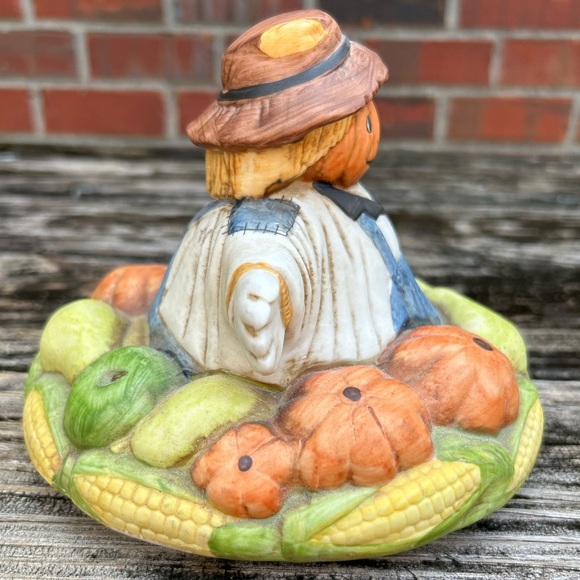 WNS 1988 Scarecrow Fall Harvest Cookie Jar Lid Only NOTE: Lid only for rare jar. - Picture 4 of 8